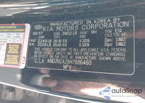 2017 Kia Soul from USA, damaged, VIN KNDJN2A26H7886460